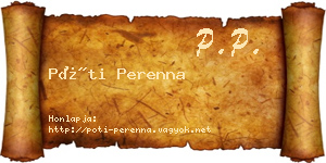 Póti Perenna névjegykártya
